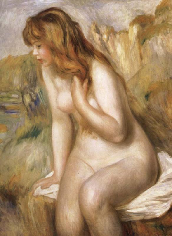 Pierre Renoir Bather Seated on a Rock Spain oil painting art
